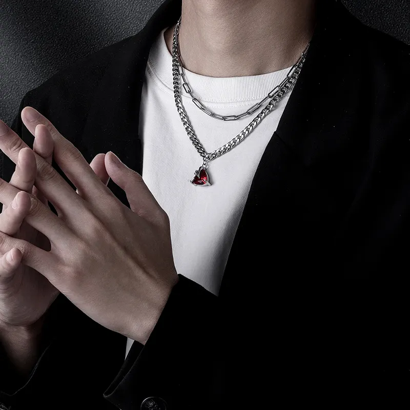 FOREVER MELODY Titanium Steel Necklaces Men's-8