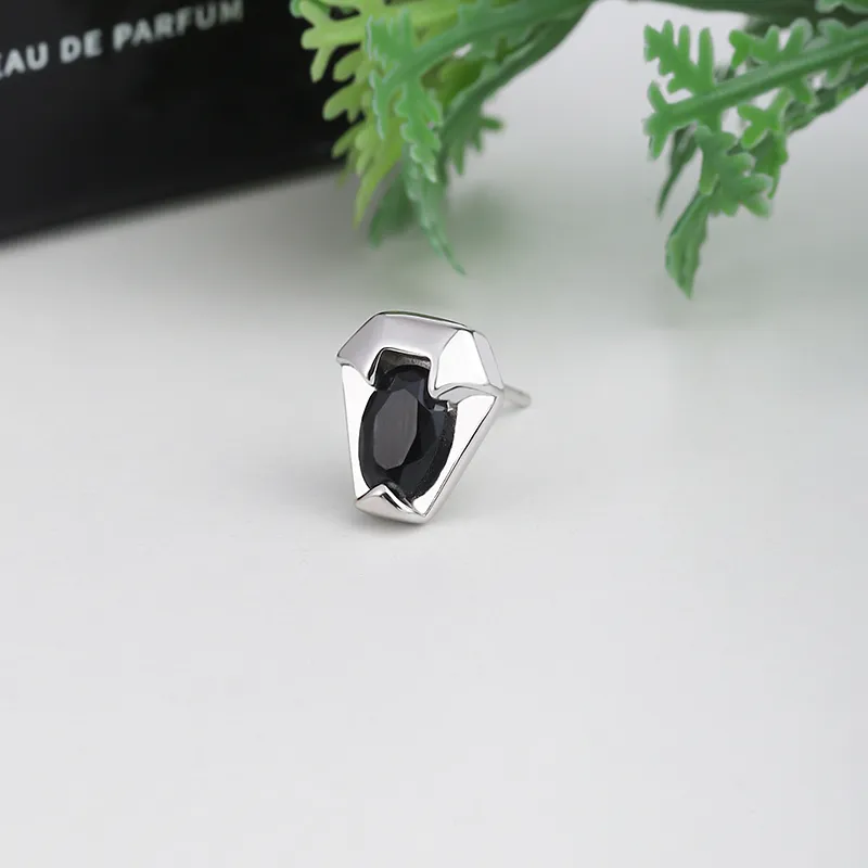 FOREVER MELODY 999 Fine Silver With Zircon Stud Earrings Men's-8