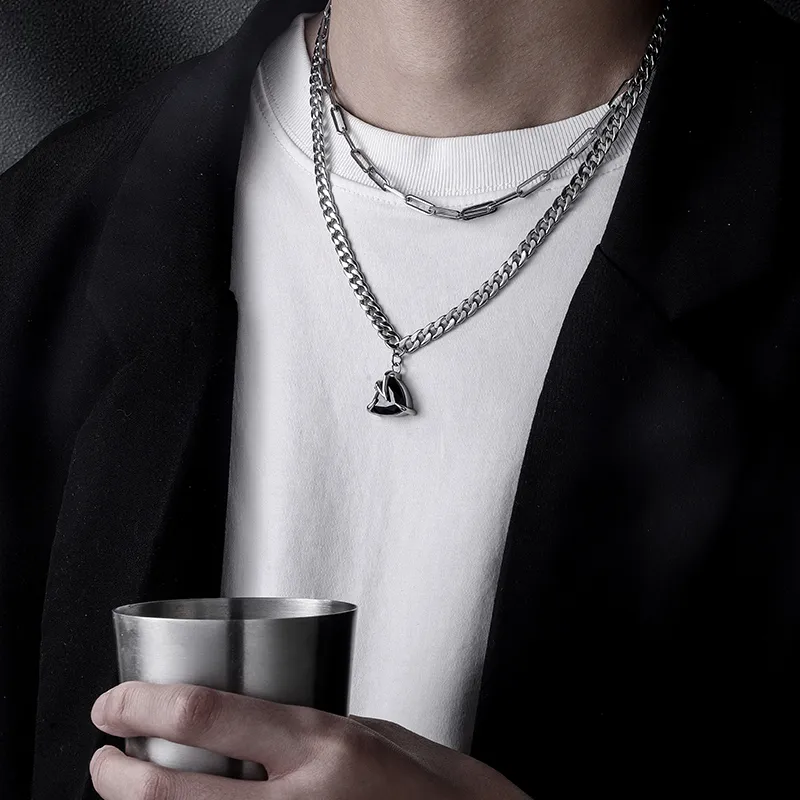 FOREVER MELODY Titanium Steel Necklaces Men's-1
