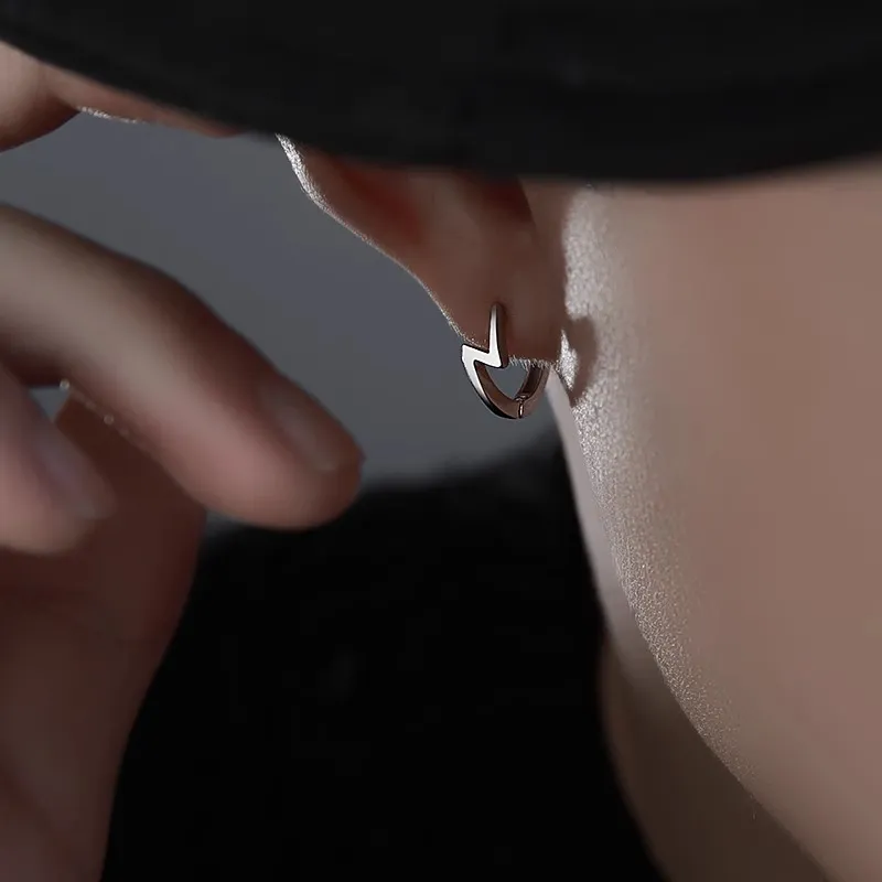 FOREVER MELODY S925 Silver Earrings Men's-9