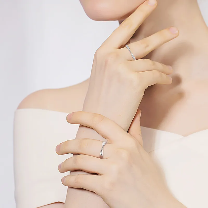 FOREVER MELODY Zircon Rings Unisex-5