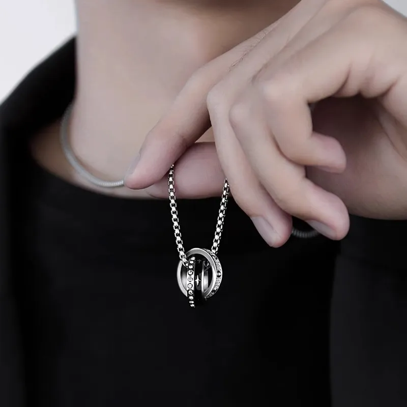 FOREVER MELODY Titanium Steel Necklaces Men's-1