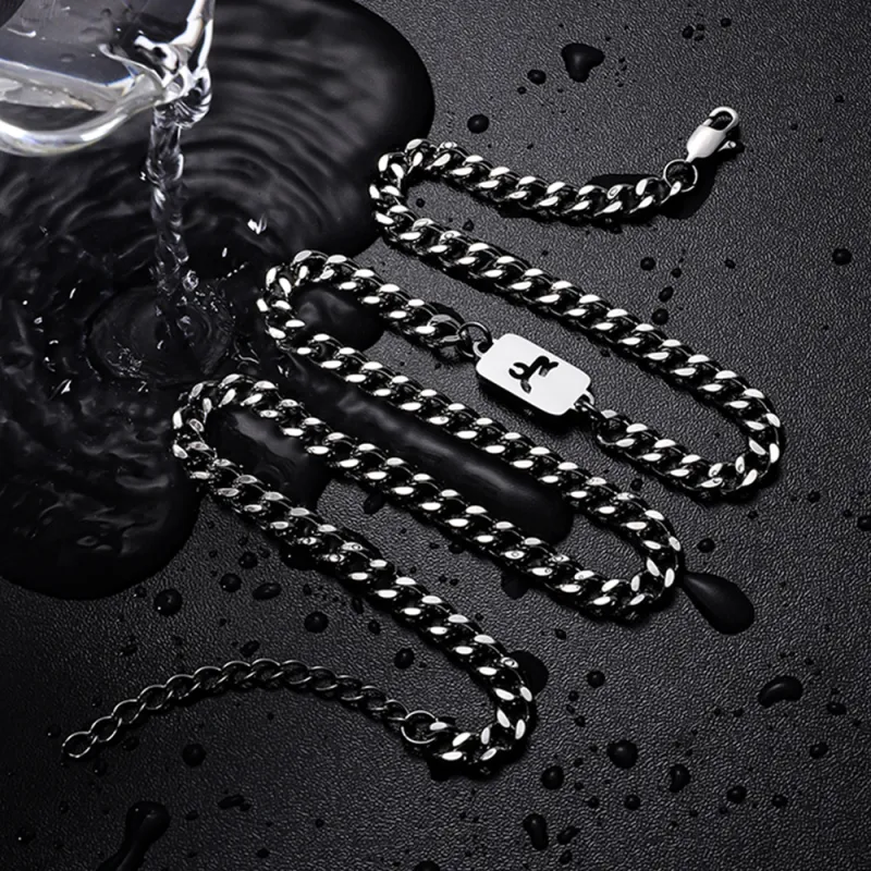 FOREVER MELODY Titanium Steel Necklaces Men's-23