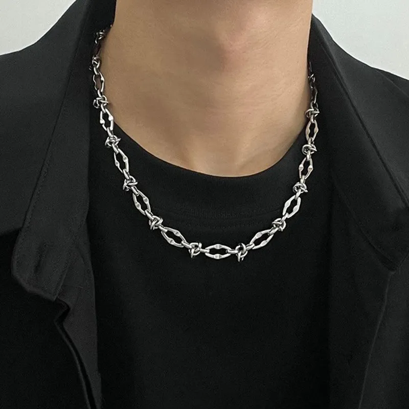 FOREVER MELODY Titanium Steel Necklaces Men's-5