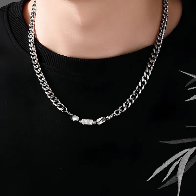 FOREVER MELODY Titanium Steel Necklaces Men's-5