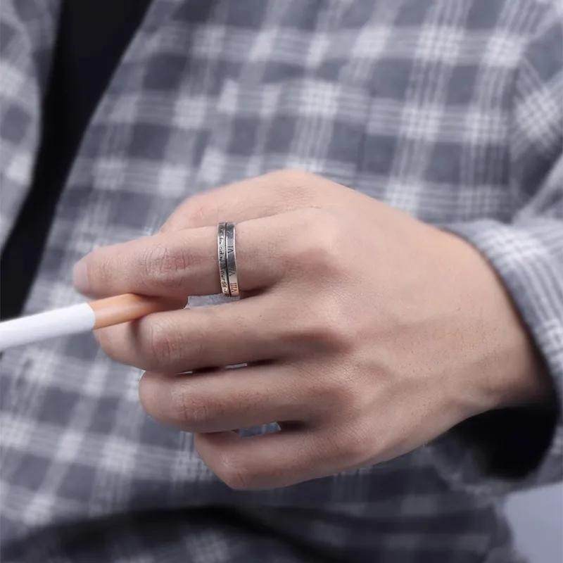 FOREVER MELODY 925 Sterling Silver Rings Men's Silver-21