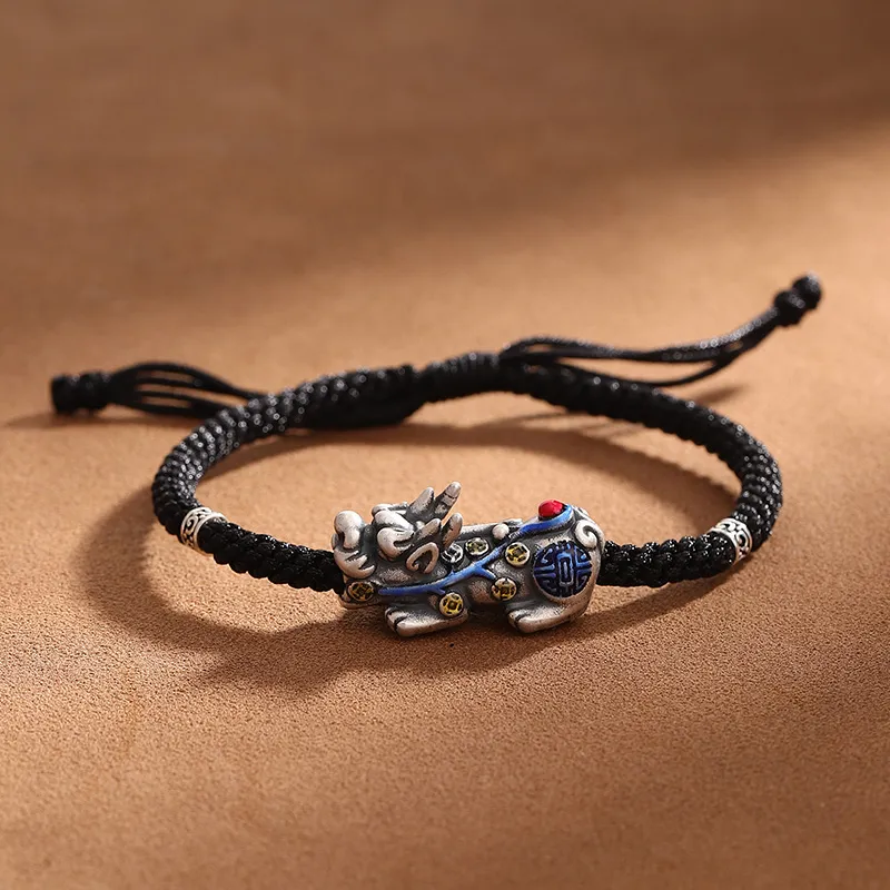 FOREVER MELODY Sterling Silver Rope Bracelets Men's-1