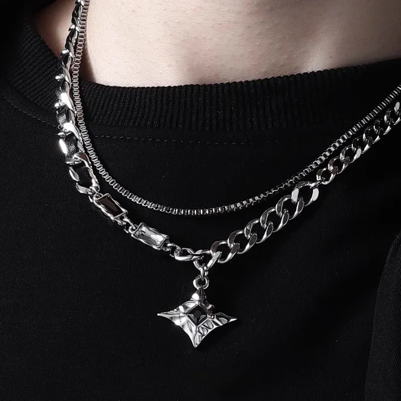 FOREVER MELODY Titanium Steel Necklaces Men's-5