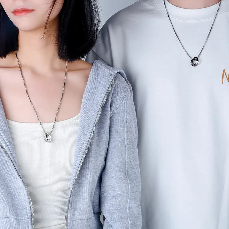 FOREVER MELODY Sterling Silver Necklaces Men's-9