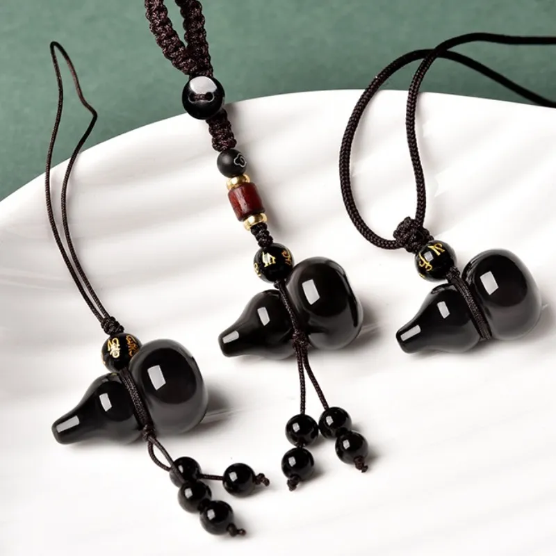 FOREVER MELODY Obsidian Necklaces Unisex-4