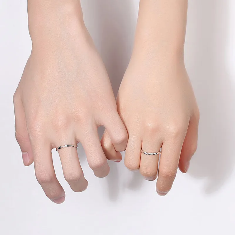 FOREVER MELODY Zircon Rings Unisex Silver-1
