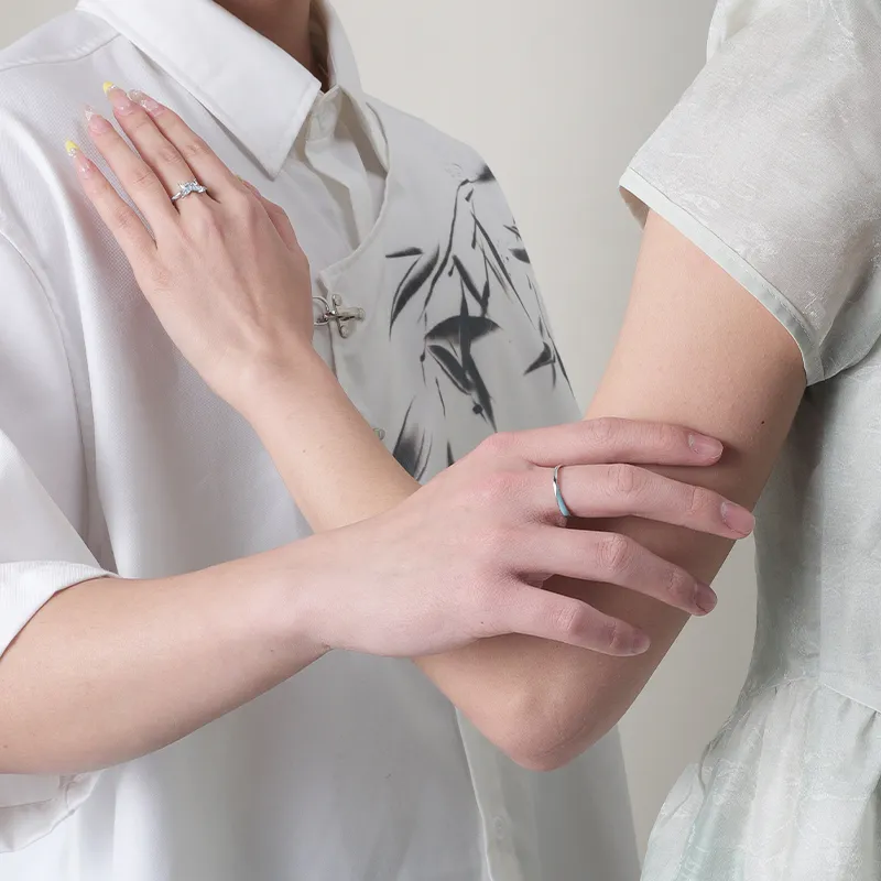 FOREVER MELODY Zircon Rings Unisex-4
