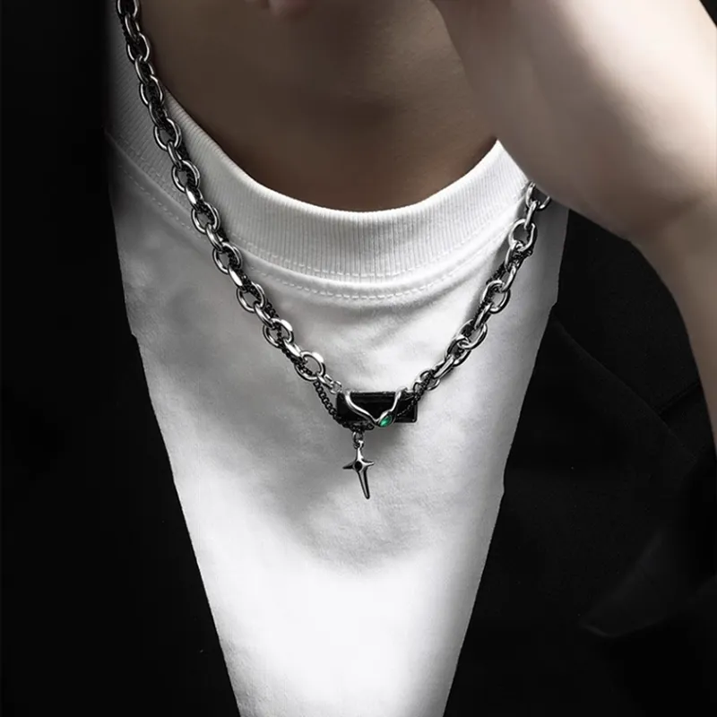 FOREVER MELODY Titanium Steel Necklaces Unisex-6