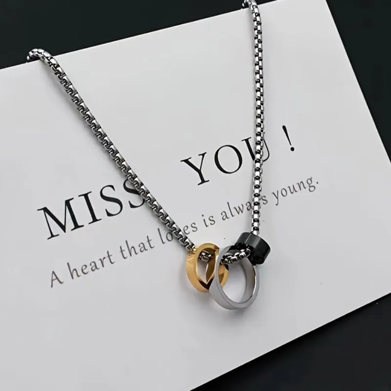 FOREVER MELODY Titanium Steel Necklaces Men's-4
