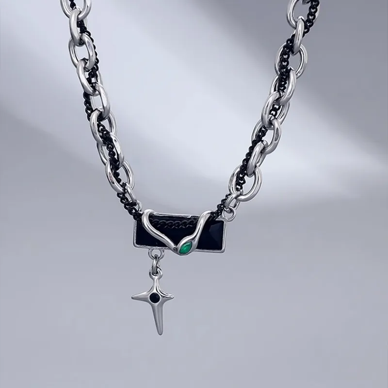 FOREVER MELODY Titanium Steel Necklaces Unisex-5