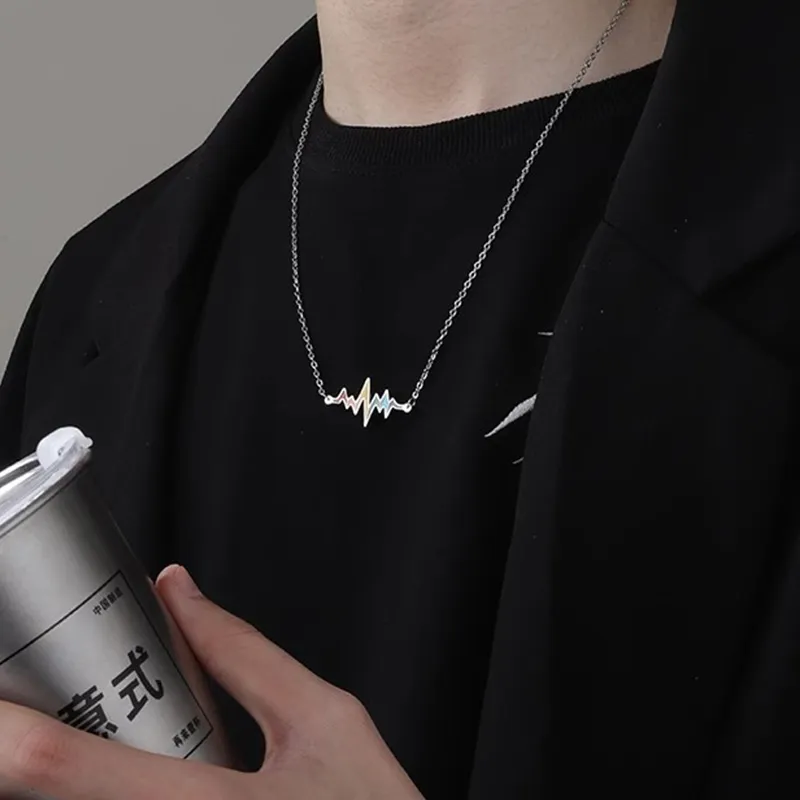FOREVER MELODY Titanium Steel Necklaces Men's-3