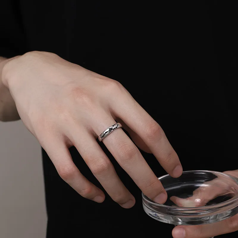 FOREVER MELODY 925 Sterling Silver Rings Men's Silver-13