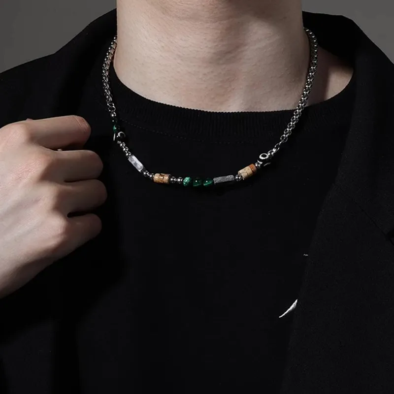 FOREVER MELODY Titanium Steel Necklaces Men's-5