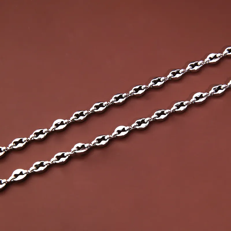 FOREVER MELODY Titanium Steel Necklaces Unisex Silver-2