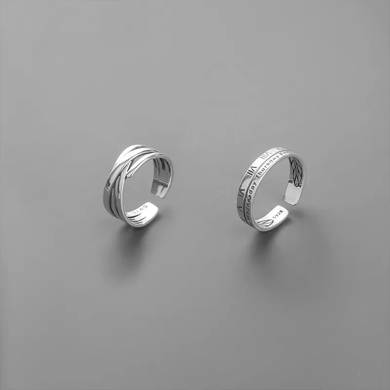 FOREVER MELODY 925 Sterling Silver Rings Men's-5