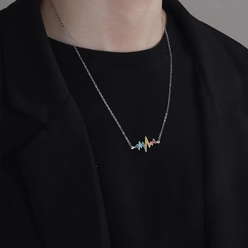 FOREVER MELODY Titanium Steel Necklaces Men's-2