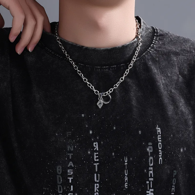 FOREVER MELODY Titanium Steel Necklaces Men's-1