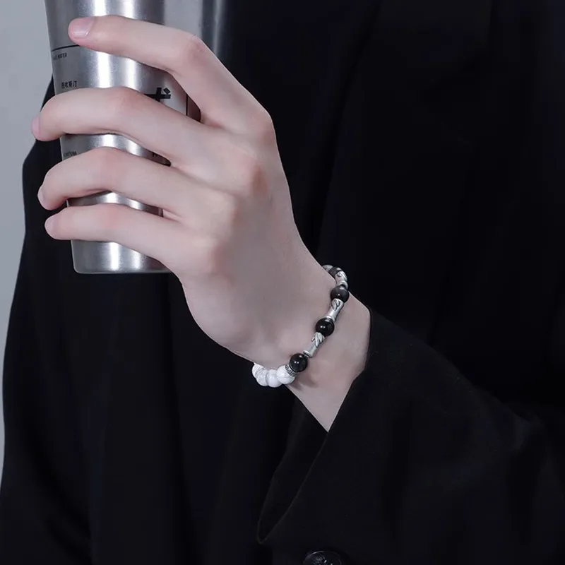 FOREVER MELODY Obsidian Bracelets Men's-6