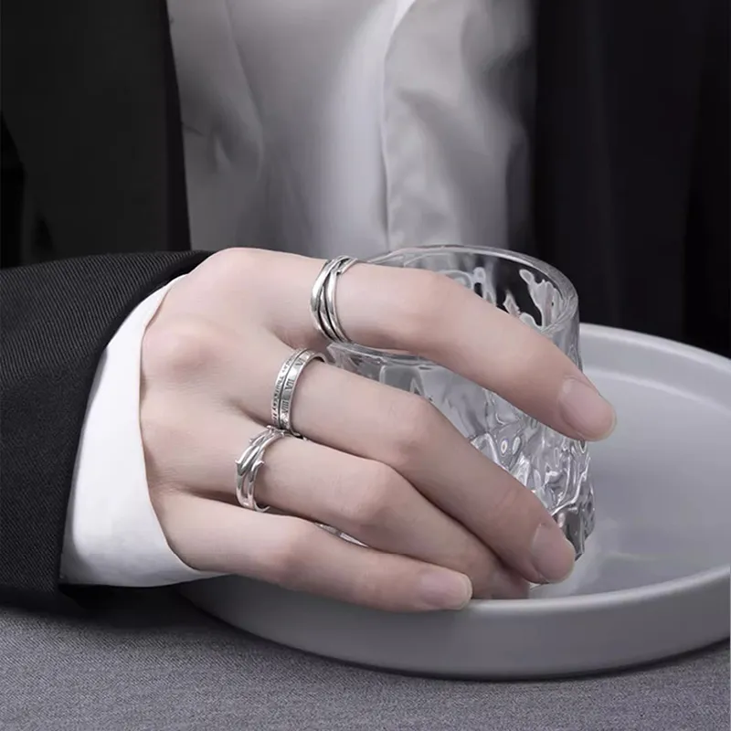 FOREVER MELODY 925 Sterling Silver Rings Men's-2
