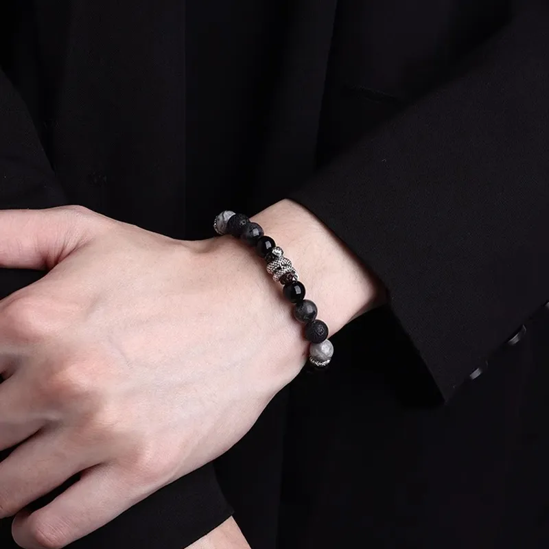 FOREVER MELODY Map Stone Bracelets Men's-4