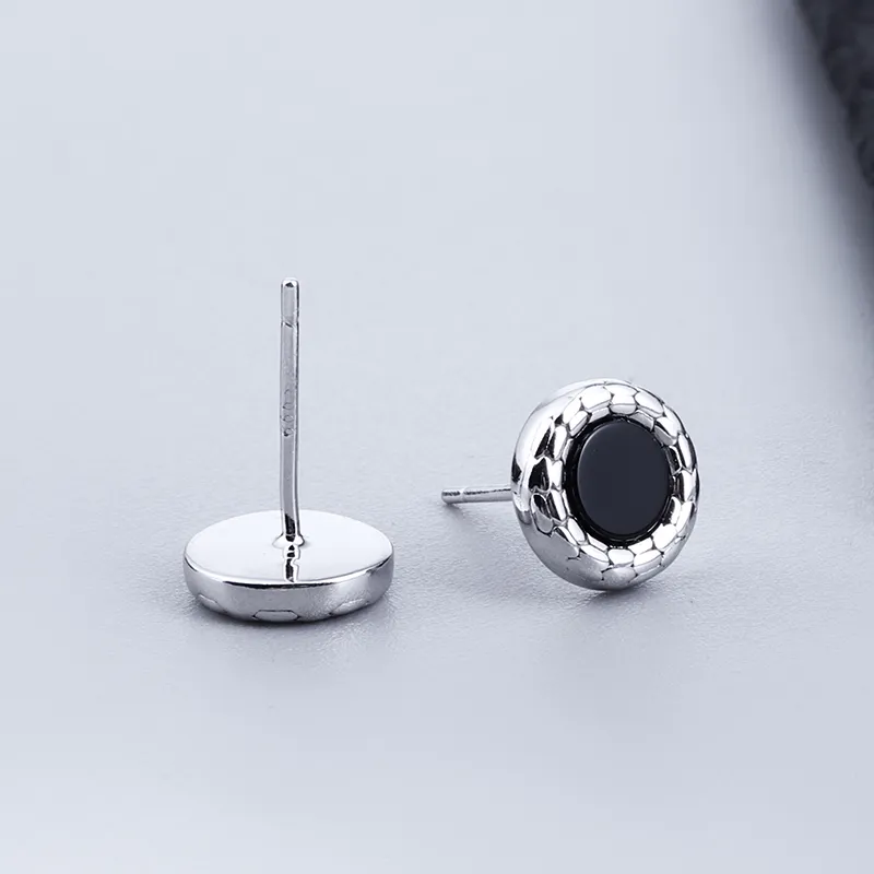 FOREVER MELODY 999 Fine Silver Stud Earrings Men's-1