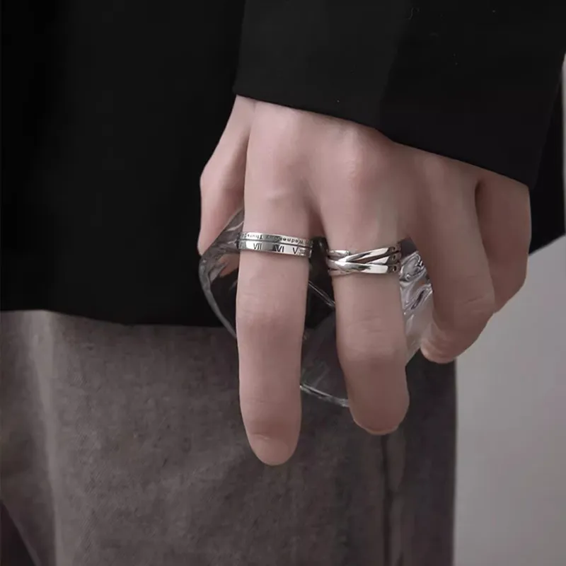 FOREVER MELODY 925 Sterling Silver Rings Men's-4