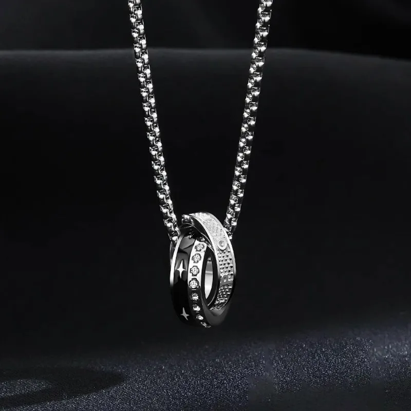 FOREVER MELODY Titanium Steel Necklaces Men's-4