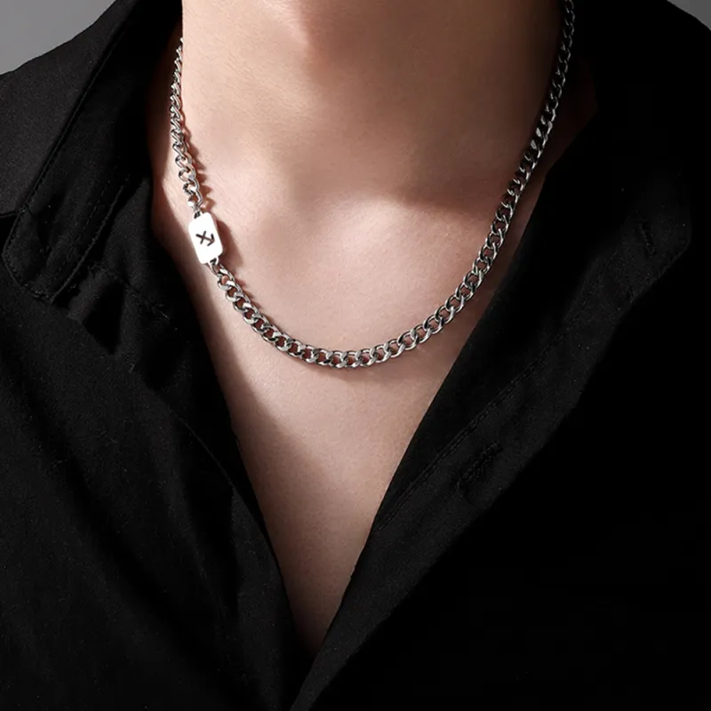 FOREVER MELODY Titanium Steel Necklaces Men's-74