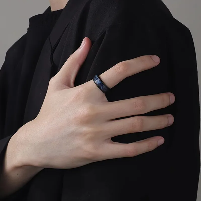 FOREVER MELODY Titanium Steel Rings Unisex-5