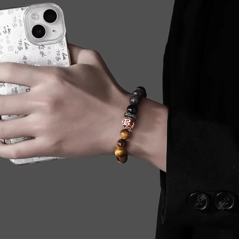 FOREVER MELODY Obsidian Bracelets Men's-3