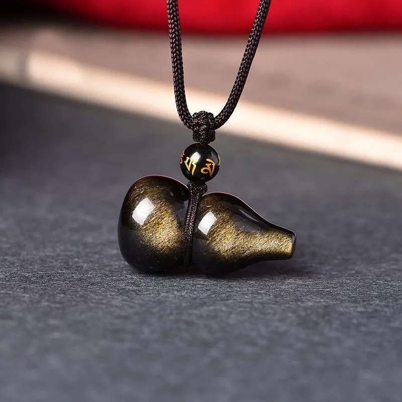 FOREVER MELODY Obsidian Necklaces Unisex-3