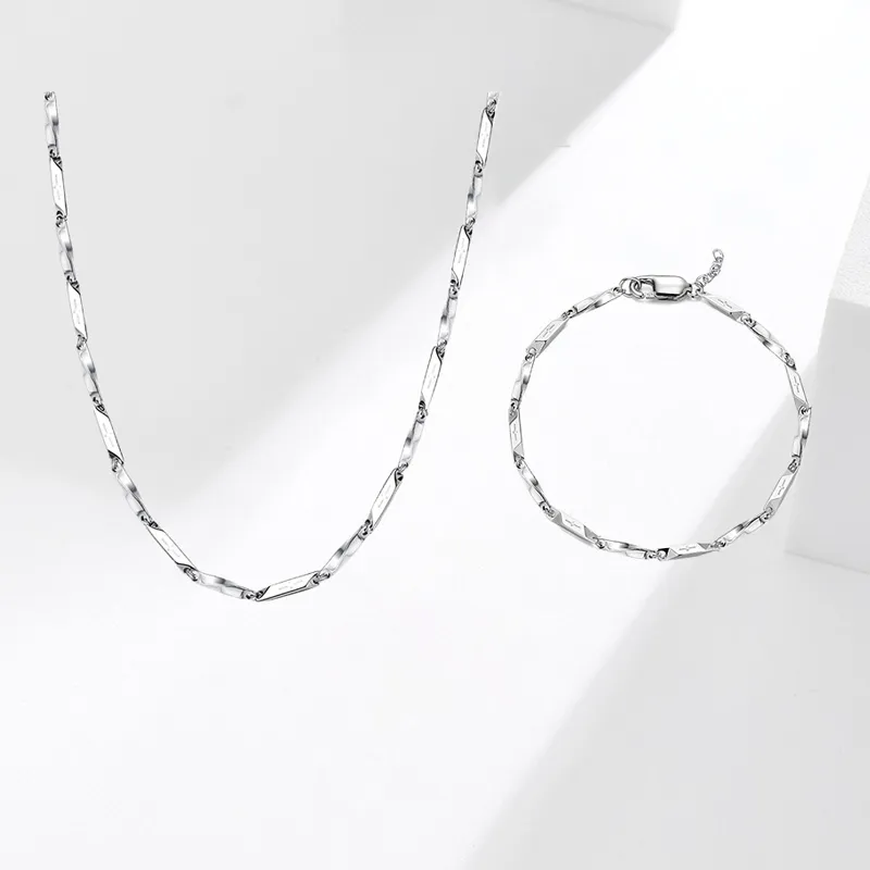 FOREVER MELODY Titanium Steel Necklaces Unisex-5