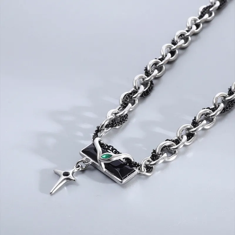 FOREVER MELODY Titanium Steel Necklaces Unisex-3