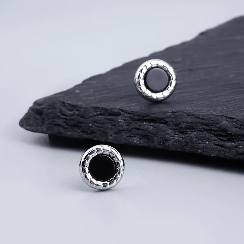 FOREVER MELODY 999 Fine Silver Stud Earrings Men's-3