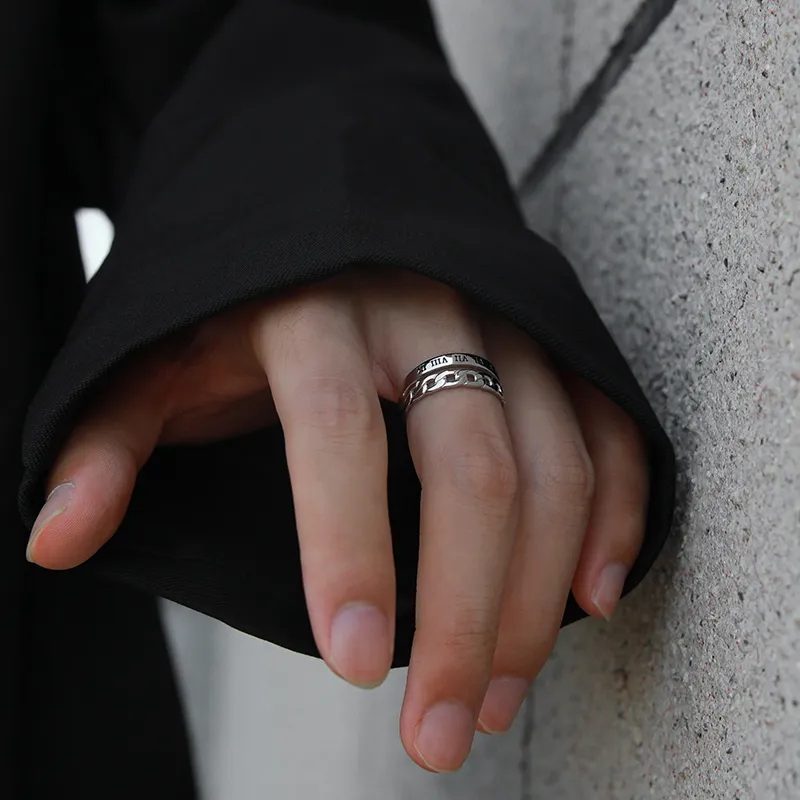FOREVER MELODY 925 Sterling Silver Rings Men's-3