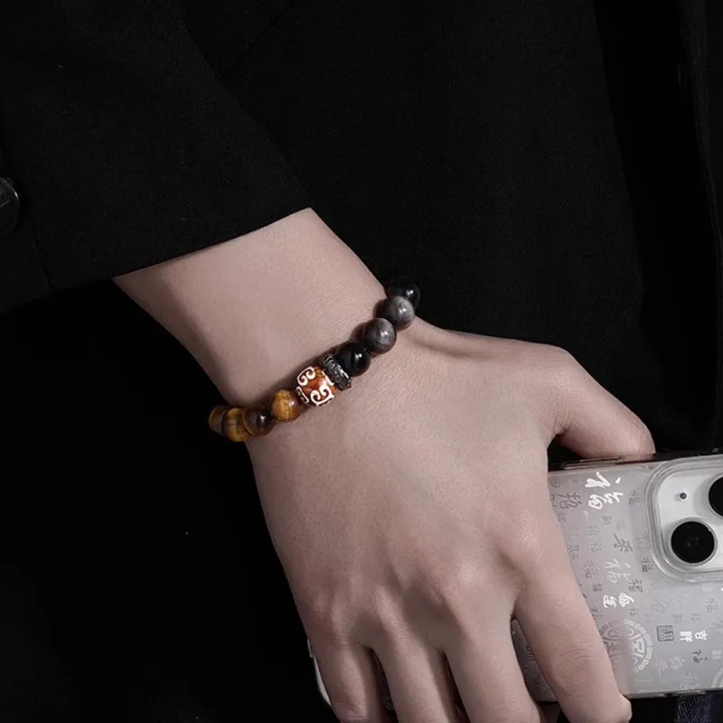 FOREVER MELODY Obsidian Bracelets Men's-4