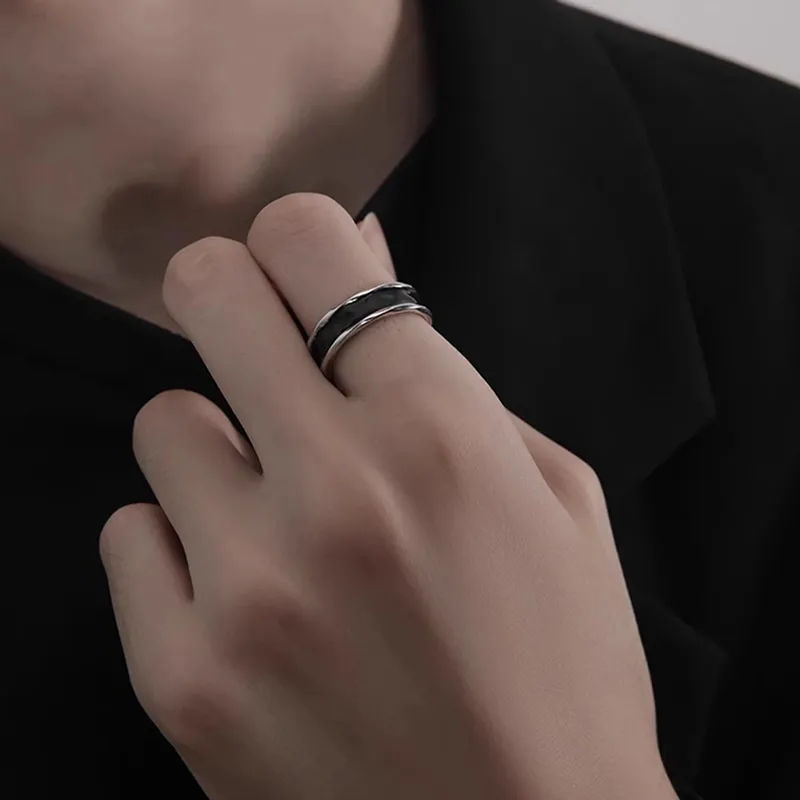 FOREVER MELODY 925 Sterling Silver Rings Men's-4