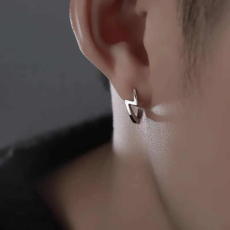 FOREVER MELODY S925 Silver Earrings Men's-3