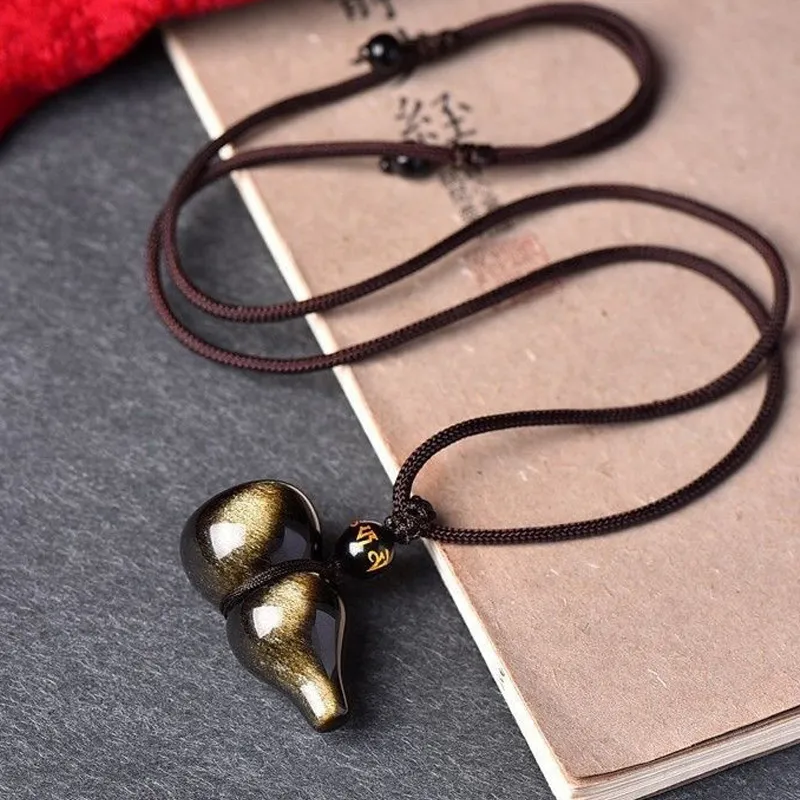 FOREVER MELODY Obsidian Necklaces Unisex-2