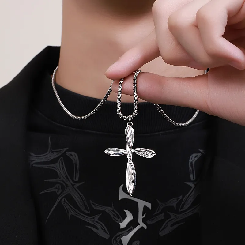 FOREVER MELODY 925 Sterling Silver Necklaces Men's Silver-3