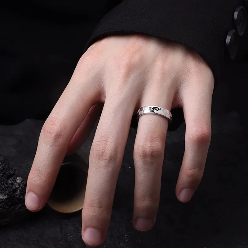 FOREVER MELODY 925 Sterling Silver Rings Men's Silver-4