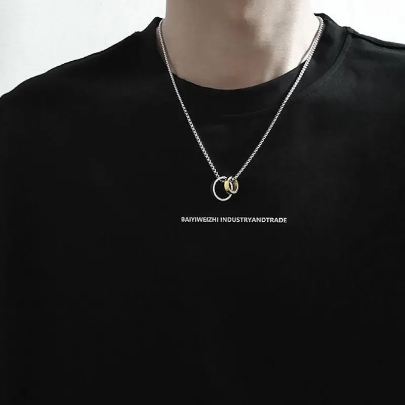 FOREVER MELODY Titanium Steel Necklaces Men's-3