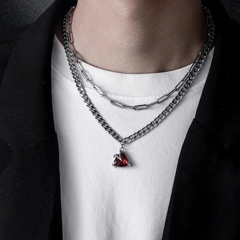 FOREVER MELODY Titanium Steel Necklaces Men's-6