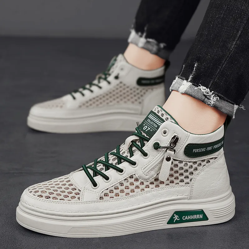 CAHHRRN Breathable Mid-Top Skateboard Shoes Men's-5