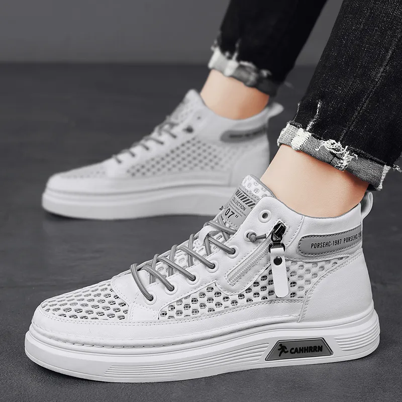 CAHHRRN Breathable Mid-Top Skateboard Shoes Men's-17